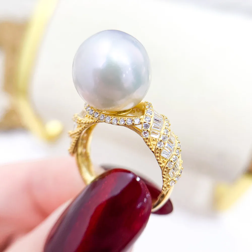 DIY Pearl Small Accessories S925 Sterling Silver Jewelry Fashion Gold Ring Empty Fit 11-14mm Beads
DIY Pearl Small Accessories S925 Sterling Silver Jewelry Fashion Gold Ring Empty Fit 11-14mm Beads