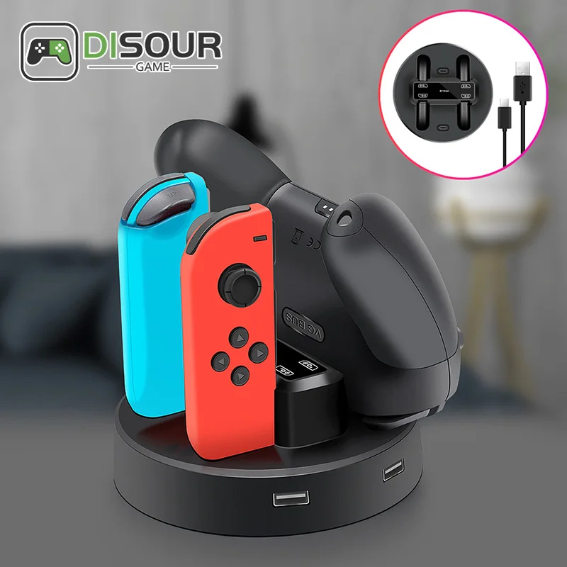 Многофункциональное зарядное устройство DISOUR для Nintendo Switch Joy-Con Handle Four Charge Pro контроллер зарядное устройство консоль зарядная док-станция
Многофункциональное зарядное устройство DISOUR для Nintendo Switch Joy-Con Handle Four Charge Pro контроллер зарядное устройство консоль зарядная док-станция