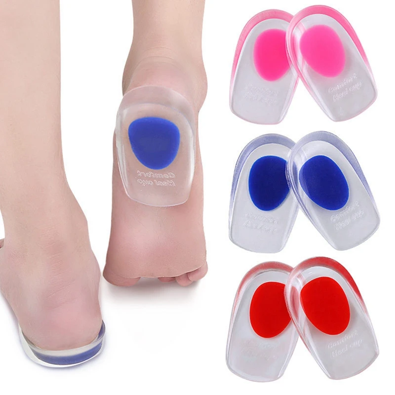 

Silica Gel Heel Cup Pad Soft Elasticity Foot Care Protector Men Women Outdoor Sport Insert Soles Shock Absorption Half Insoles