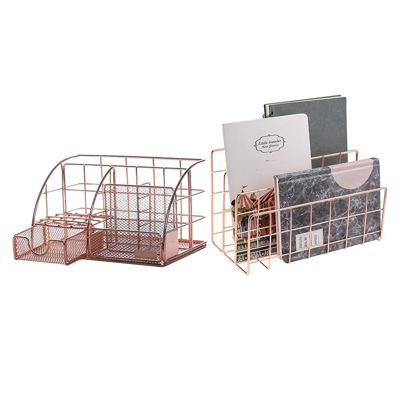 Desktop Mail Organizer, 3-Slot Metal Wire Mail Sorter, Letter Organizer & Rose Gold Ladies Desktop Storage Box
Desktop Mail Organizer, 3-Slot Metal Wire Mail Sorter, Letter Organizer & Rose Gold Ladies Desktop Storage Box