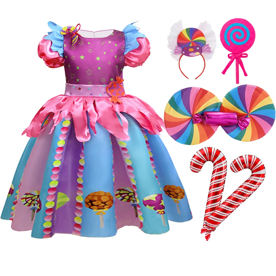 Purim Girl's Candy Princess Dress Kids Carnival Lollipop Fantasy Costume Evening Party Ball Gown Frock Rainbow Unicorn Wings
Purim Girl's Candy Princess Dress Kids Carnival Lollipop Fantasy Costume Evening Party Ball Gown Frock Rainbow Unicorn Wings