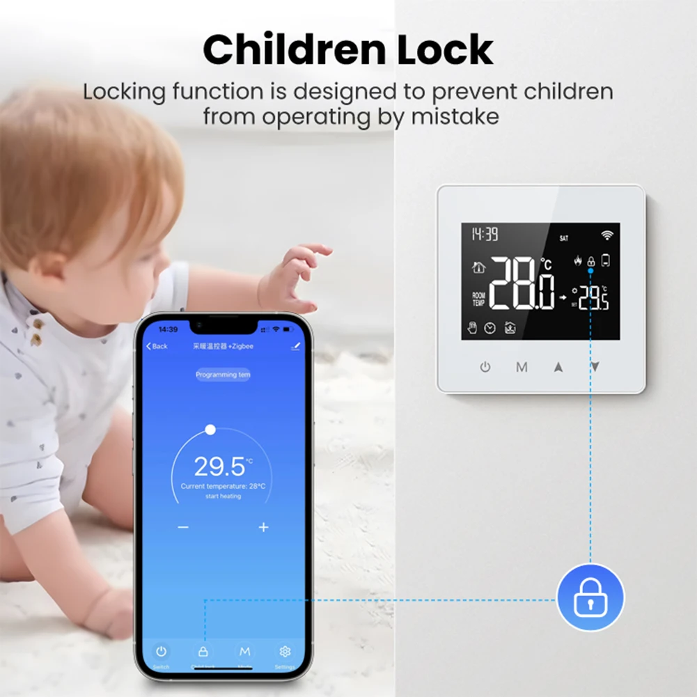 Tuya Water Gas Boiler Temperature Controller Battery Powered Smart Home Wireless Thermostat APP Remote Control
Tuya Water Gas Boiler Temperature Controller Battery Powered Smart Home Wireless Thermostat APP Remote Control