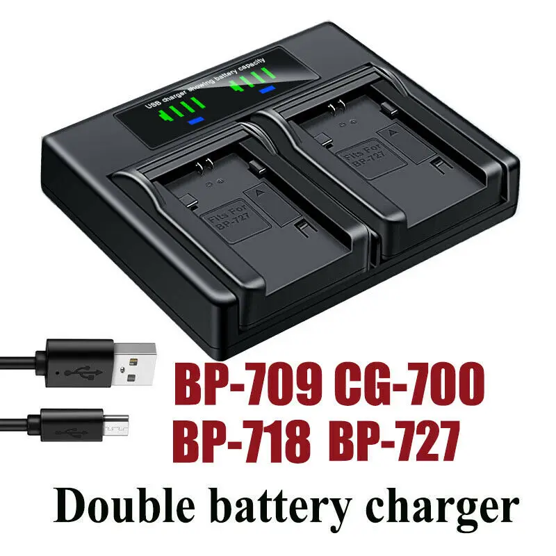 Dual Battery Charger For Canon BP-727 LEGRIA HF M36 M38 M46 M52 M56 M66 M68 M76
Dual Battery Charger For Canon BP-727 LEGRIA HF M36 M38 M46 M52 M56 M66 M68 M76