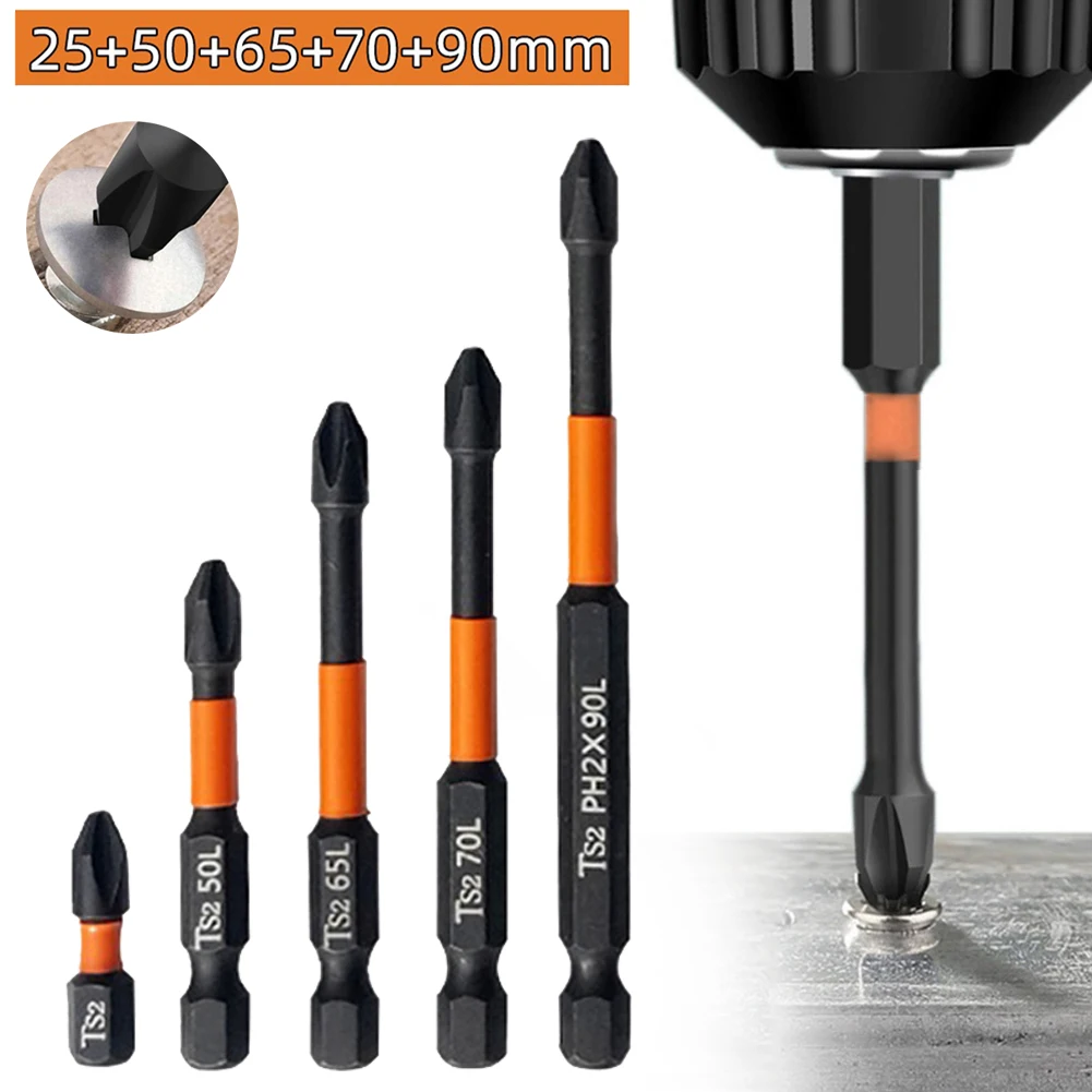 

Bit Set Screwdriver Bits 1/4Inch Hex 25mm 50mm 5pcs 65mm 70mm 90mm Alloy Steel Black Cross Impact None Durable