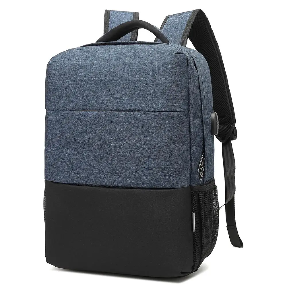 

Men Backpacks with USB Charging Port Male Nylon Business Casual Waterproof Laptop Backpack 15.6 Inch Black/BlueGray
