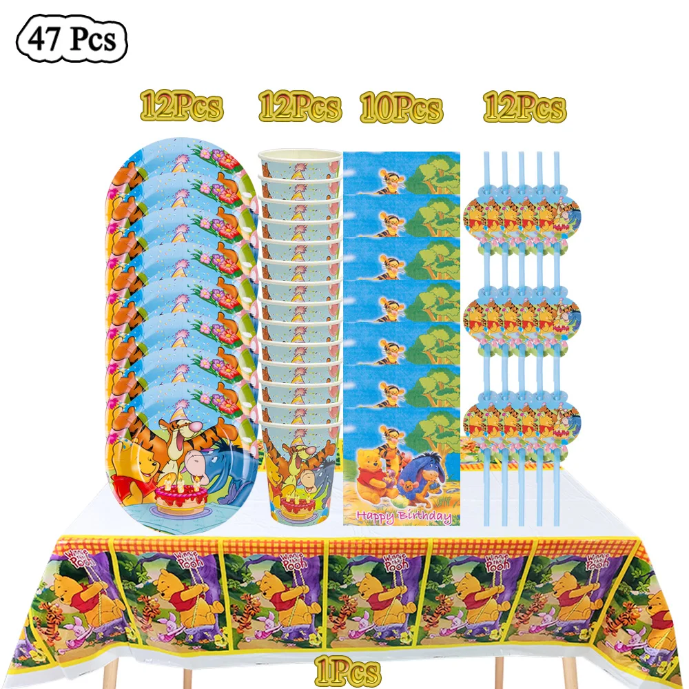 Disney Winnie the Pooh Theme Kids Birthday Party Favor Disposable Decorations Tableware Supplies Cup Napkin Straw Blowout Hat
Disney Winnie the Pooh Theme Kids Birthday Party Favor Disposable Decorations Tableware Supplies Cup Napkin Straw Blowout Hat