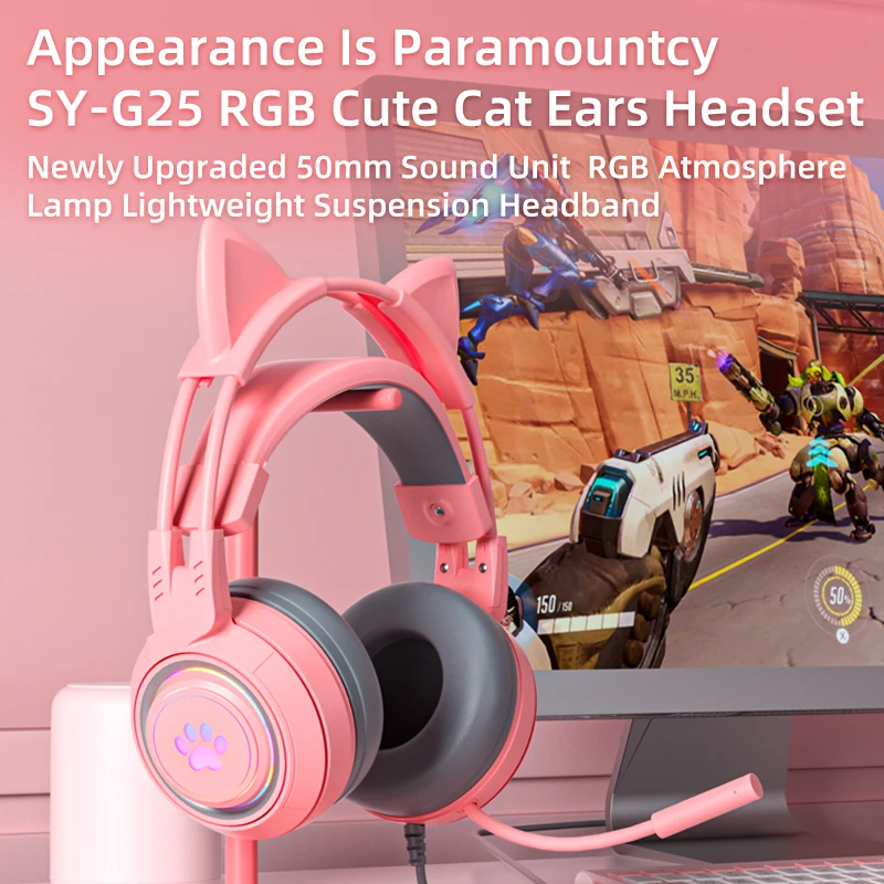 New Arrival HiFi Cat Ears Headphones With Microphone For PS5 Headset Gamer Girls RGB Black Pink Helmet For PC Laptop Phone PS4
New Arrival HiFi Cat Ears Headphones With Microphone For PS5 Headset Gamer Girls RGB Black Pink Helmet For PC Laptop Phone PS4