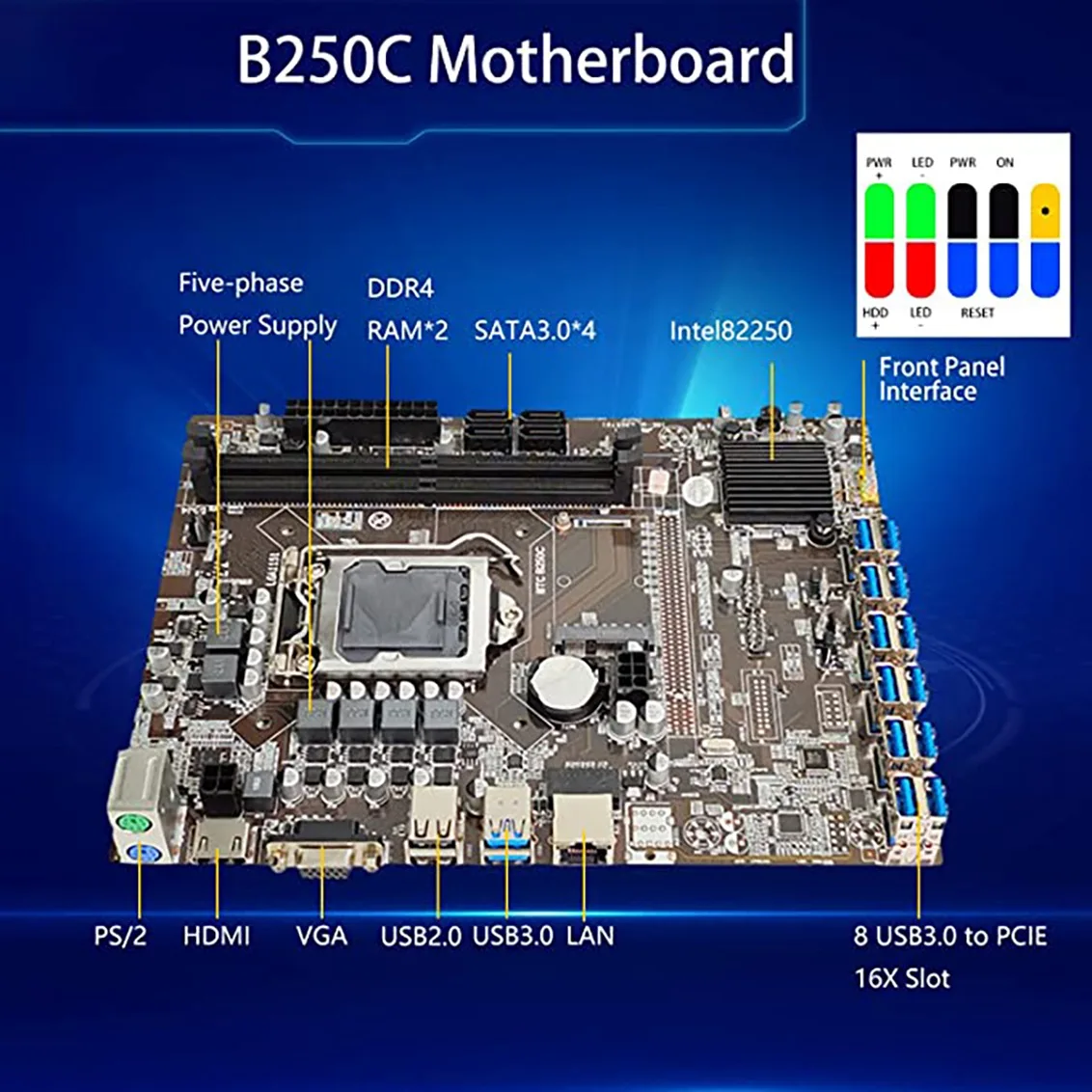 Новая материнская плата B250C для майнинга BTC с 12 картами + USB3.0 19P/20P Адаптер для фото + термопанель 12XUSB3.0(PCIE) LGA1151 DDR4 MSATA
Новая материнская плата B250C для майнинга BTC с 12 картами + USB3.0 19P/20P Адаптер для фото + термопанель 12XUSB3.0(PCIE) LGA1151 DDR4 MSATA