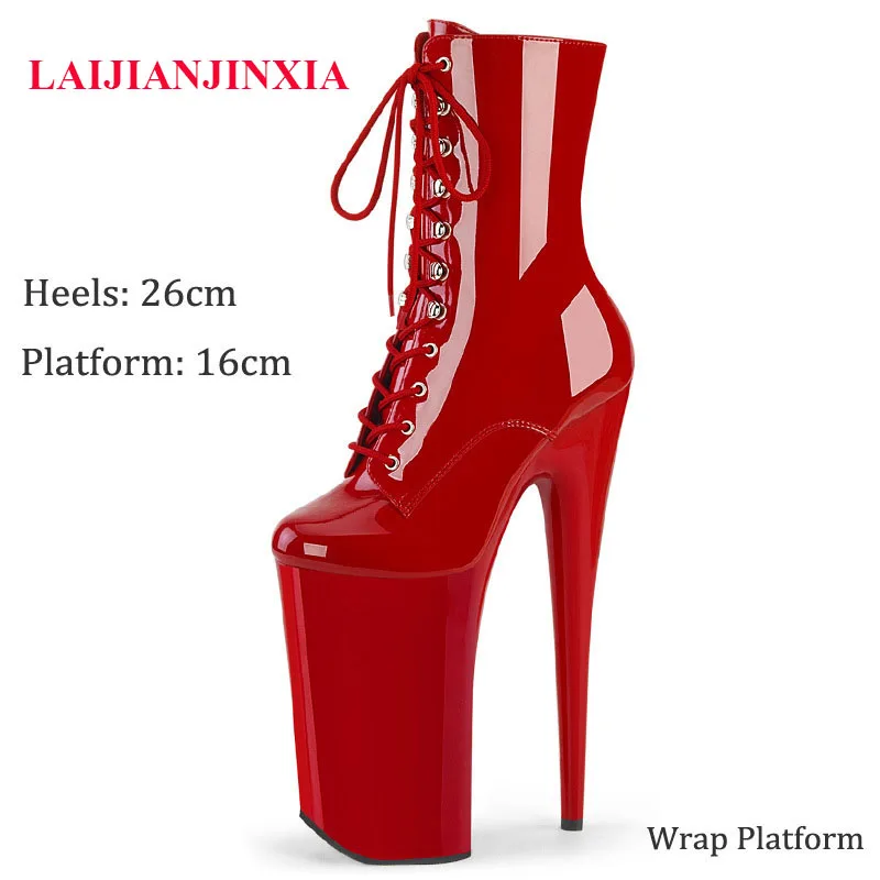 26CM European And American Sexy Models Short Boots 10 Inch Red Platform Party Shoes Exotic Pole Dance High Heels Women's Lace-up 
26CM European And American Sexy Models Short Boots 10 Inch Red Platform Party Shoes Exotic Pole Dance High Heels Women's Lace-up