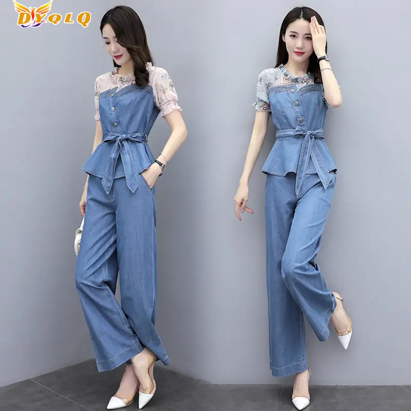 Ladies Fashion Denim Wide Leg Pants Two Piece Set Ladies Temperament Age Reduction Suit Casual Wear Western Style Top 2022 New
Ladies Fashion Denim Wide Leg Pants Two Piece Set Ladies Temperament Age Reduction Suit Casual Wear Western Style Top 2022 New