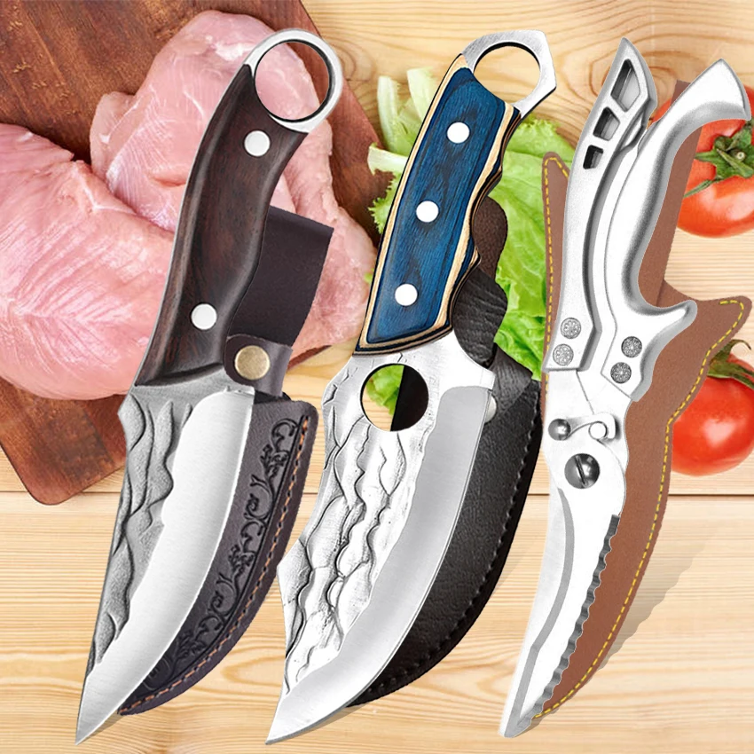 Hunting Knife Kitchen Boning Knife Forged Meat Cleaver Professional Chef Butcher Fish Fruit Knife with Cover Outdoor Camping BBQ
Hunting Knife Kitchen Boning Knife Forged Meat Cleaver Professional Chef Butcher Fish Fruit Knife with Cover Outdoor Camping BBQ