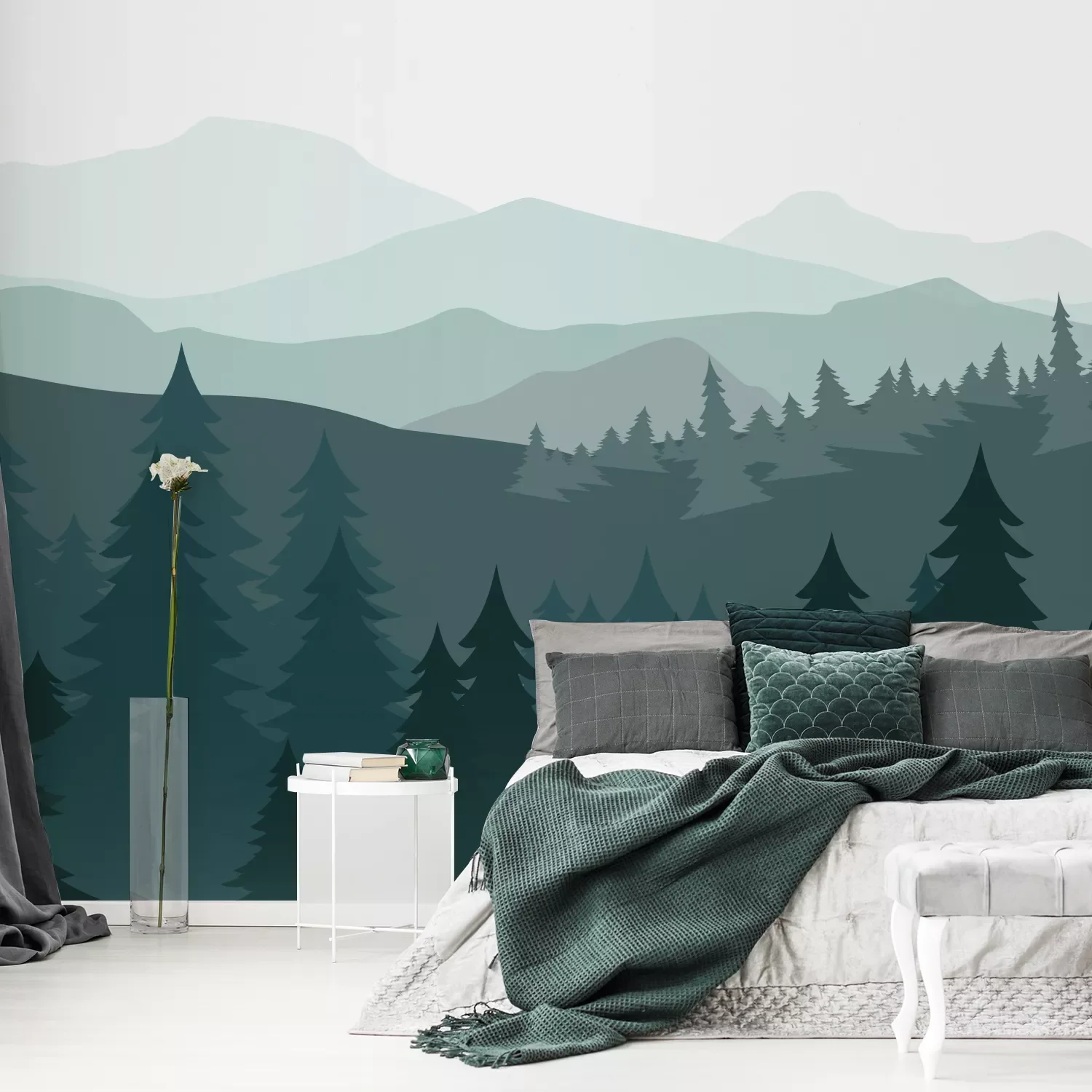 Green Pine Forest and Mountains Wall Stickers for Kids Room Nursery Room Modern Nordic Landscape Self-adhesive Fabric Mural
Green Pine Forest and Mountains Wall Stickers for Kids Room Nursery Room Modern Nordic Landscape Self-adhesive Fabric Mural