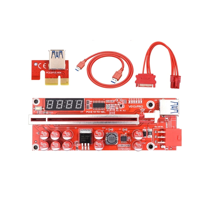 Видеокарта PCI-E Riser VER013 Pro с графическим процессором, переходник с 6-контактным кабелем USB 3,0 и датчиком температуры для майнинга биткоинов, PCIE ...
Видеокарта PCI-E Riser VER013 Pro с графическим процессором, переходник с 6-контактным кабелем USB 3,0 и датчиком температуры для майнинга биткоинов, PCIE ...