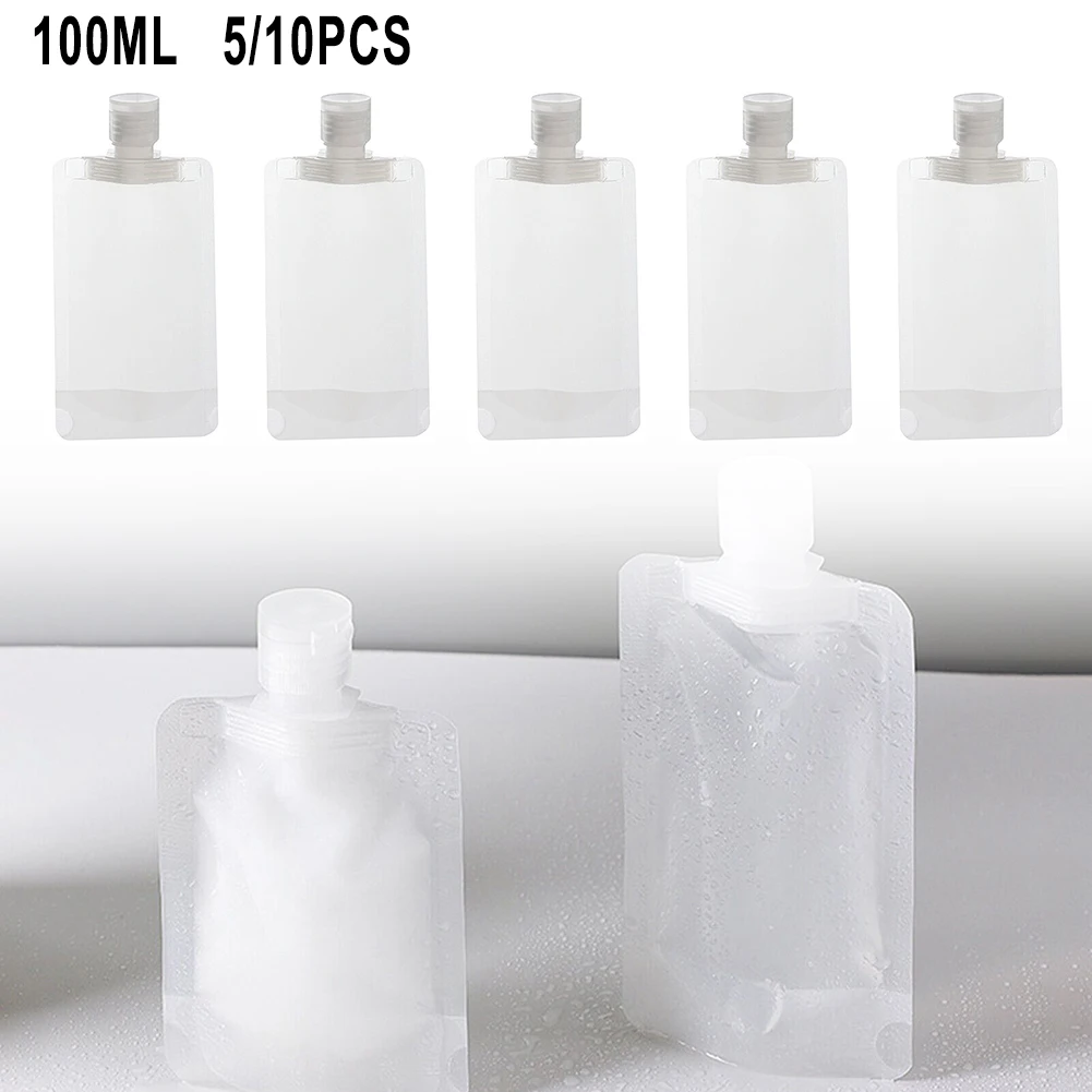 5/10pcs Portable Travel Fluid Makeup Packing Bag Transparent Flip Cap Packaging Bag Plastic Stand Up Spout Pouch 100 ML
5/10pcs Portable Travel Fluid Makeup Packing Bag Transparent Flip Cap Packaging Bag Plastic Stand Up Spout Pouch 100 ML