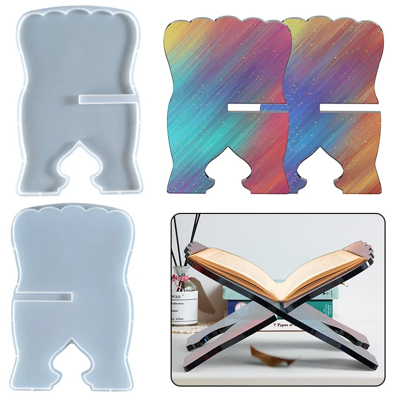 DIY Book Stand Epoxy Resin Mold Foldable Bookshelf Silicone Mold Desk Decoration Book Display Reading Prayer Handmade Crafts
DIY Book Stand Epoxy Resin Mold Foldable Bookshelf Silicone Mold Desk Decoration Book Display Reading Prayer Handmade Crafts