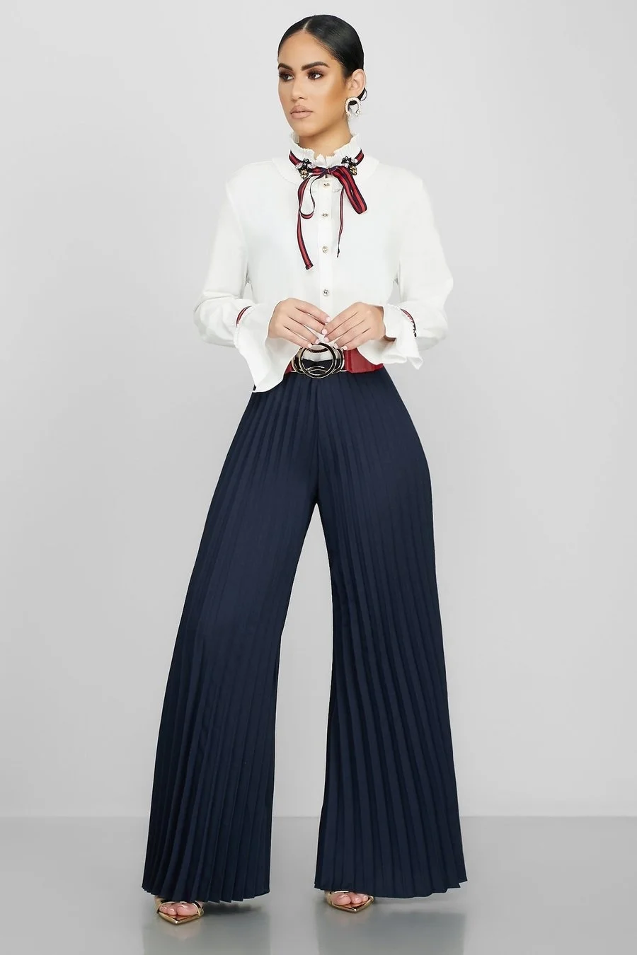 Women's Pants Fashion New 2023 Street Trendsetter Pleated Pants Wide Leg Long Pants Solid Color Female Clothing Without Belt 
Women's Pants Fashion New 2023 Street Trendsetter Pleated Pants Wide Leg Long Pants Solid Color Female Clothing Without Belt