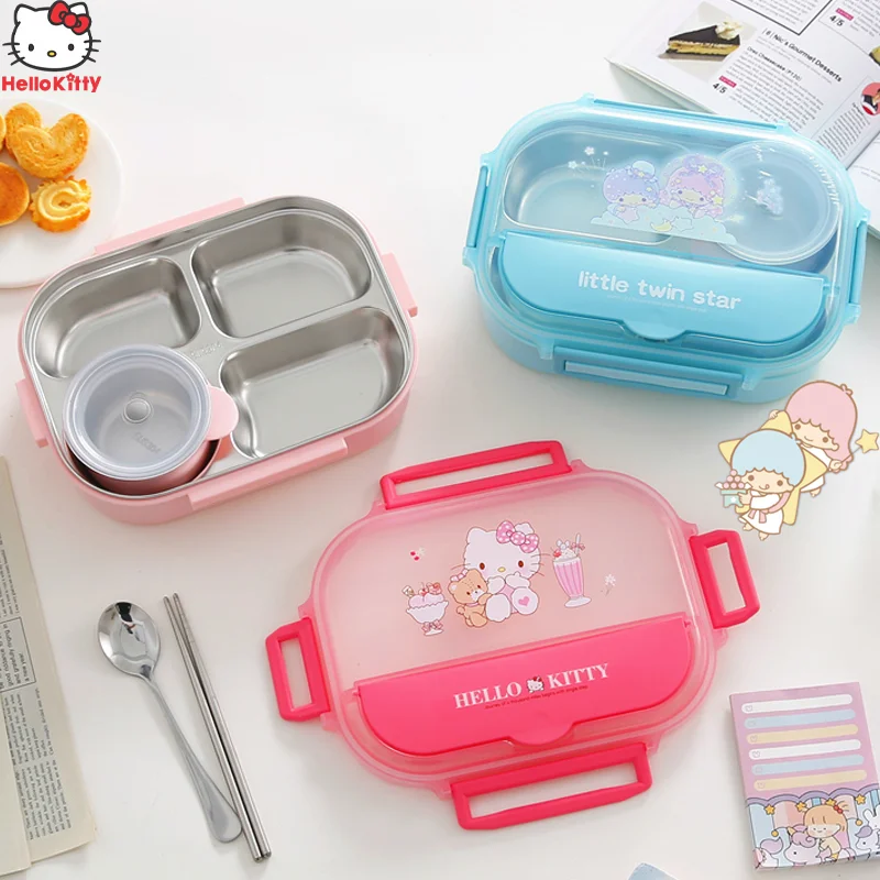 Sanrio Anime Hello Kitty 304 Stainless Steel Bento Box Kawaii My Melody LittleTwinStars Student Portable Lunch Box Tableware Set
Sanrio Anime Hello Kitty 304 Stainless Steel Bento Box Kawaii My Melody LittleTwinStars Student Portable Lunch Box Tableware Set