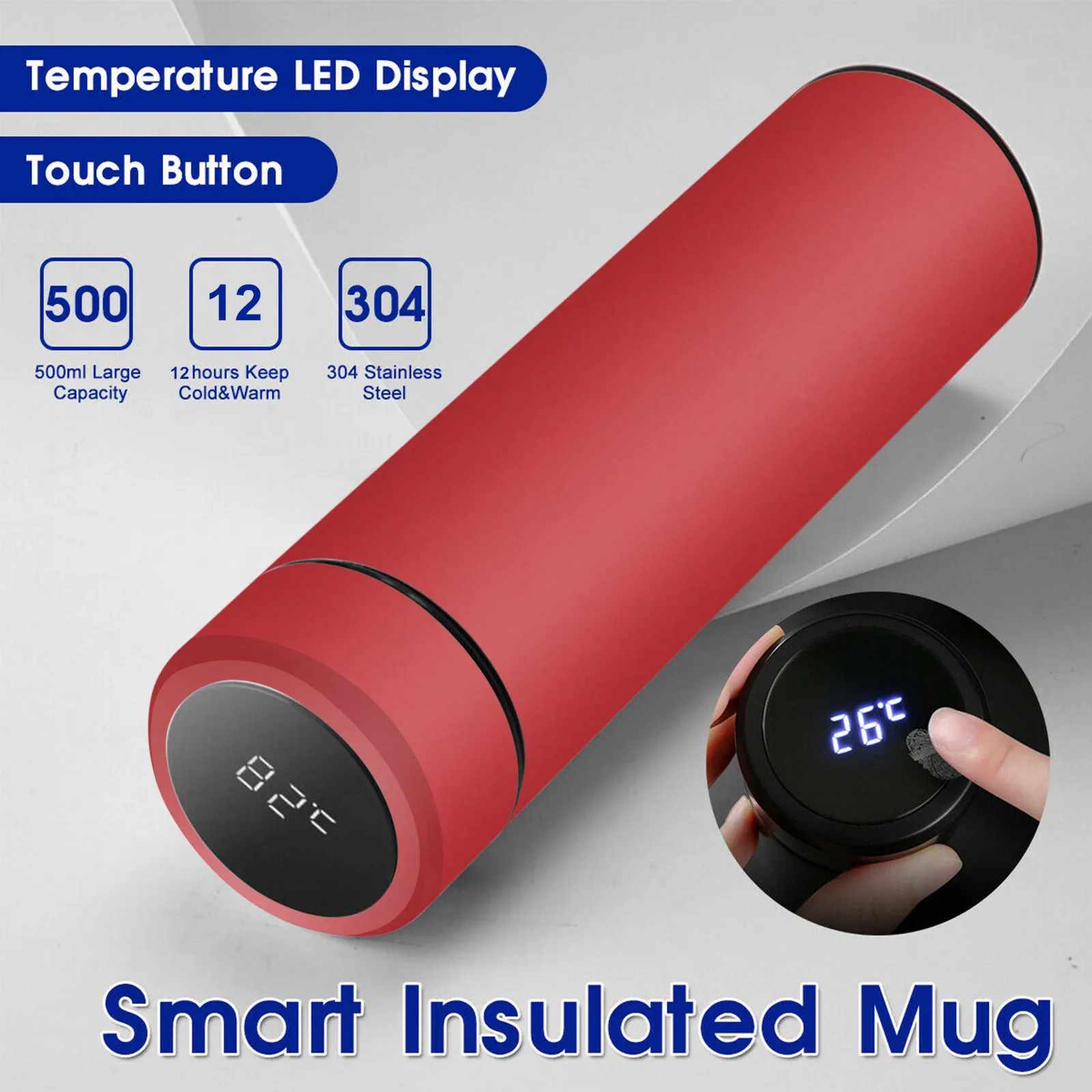 500ml Stainless Steel Thermos Bottle for Tea Smart Vacuum Flask LCD Screen Display Temperature Kettle Tumbler Travel WaterBottle
500ml Stainless Steel Thermos Bottle for Tea Smart Vacuum Flask LCD Screen Display Temperature Kettle Tumbler Travel WaterBottle