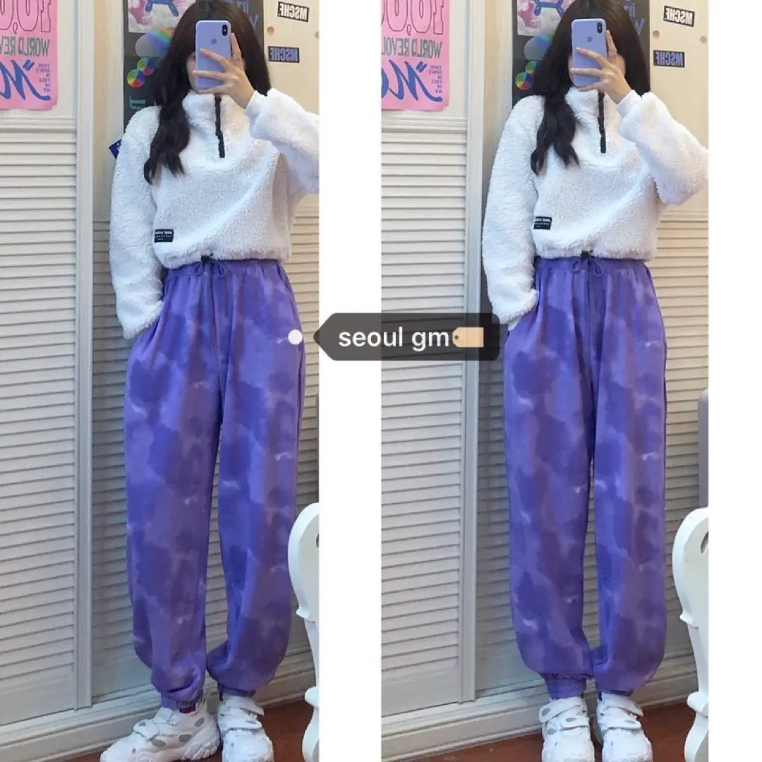 Y2K Purple Women tie dye Pants Casual Oversize Loose Wide Leg Trouser Retro Teens Harajuku Hip-hop All-match Streetwear S - 2XL
Y2K Purple Women tie dye Pants Casual Oversize Loose Wide Leg Trouser Retro Teens Harajuku Hip-hop All-match Streetwear S - 2XL
