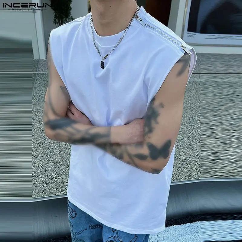 Casual Simple Style Tops INCERUN Men's Shoulder Zipper Design Tank Tops Streetwear Male Loose Comfortable Solid Waistcoat S-5XL
Casual Simple Style Tops INCERUN Men's Shoulder Zipper Design Tank Tops Streetwear Male Loose Comfortable Solid Waistcoat S-5XL