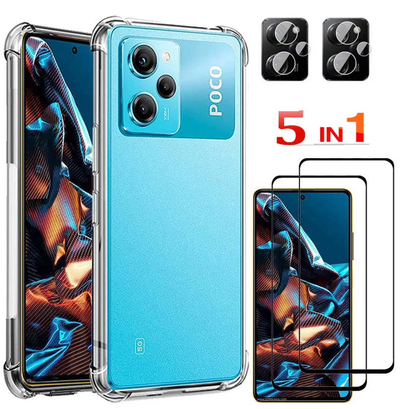 PocoX5 Pro Case Xiaomi Poco X5 Pro 5g Silicone Cases+Tempered Glass,Screen Protector Poco X5 X4 X3 F4 GT Transparent Funda Poco X 5 C40 C50 Poko M4 Pro Soft TPU Shockproof Back Cover Poco X5Pro,Capa
PocoX5 Pro Case Xiaomi Poco X5 Pro 5g Silicone Cases+Tempered Glass,Screen Protector Poco X5 X4 X3 F4 GT Transparent Funda Poco X 5 C40 C50 Poko M4 Pro Soft TPU Shockproof Back Cover Poco X5Pro,Capa