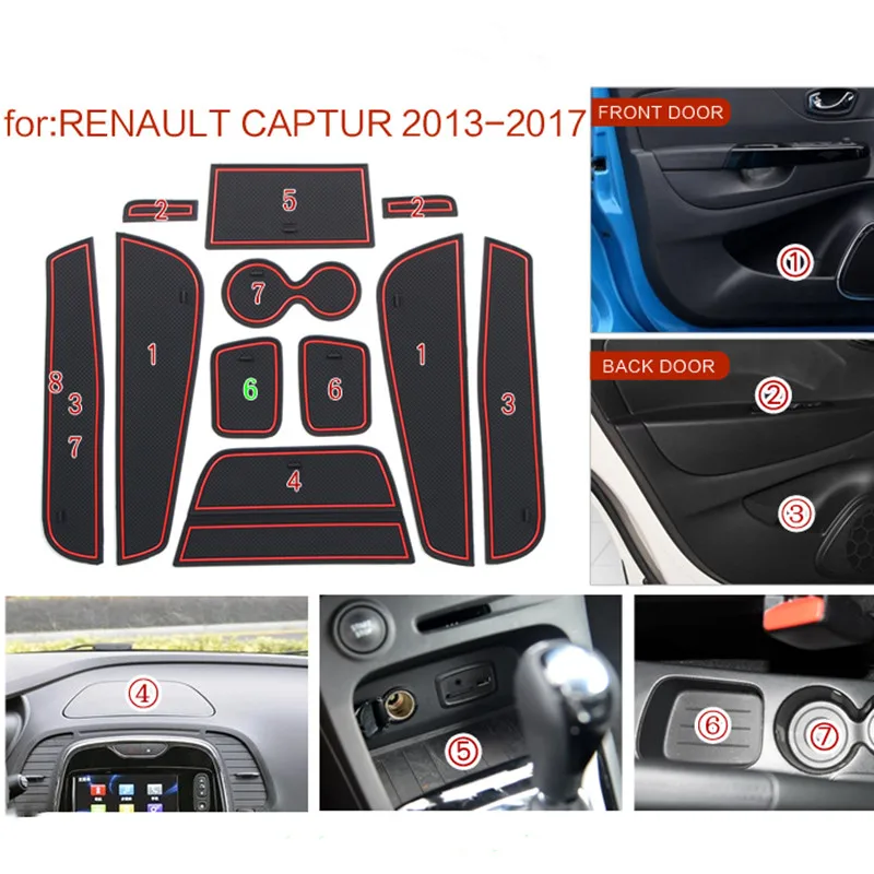 Rubber Pad Cup Cushion Groove Mat Lnterior Anti Slip Mat Holders Non-slip mats For RENAULT CAPTUR Captur 2013 - 2017
Rubber Pad Cup Cushion Groove Mat Lnterior Anti Slip Mat Holders Non-slip mats For RENAULT CAPTUR Captur 2013 - 2017
