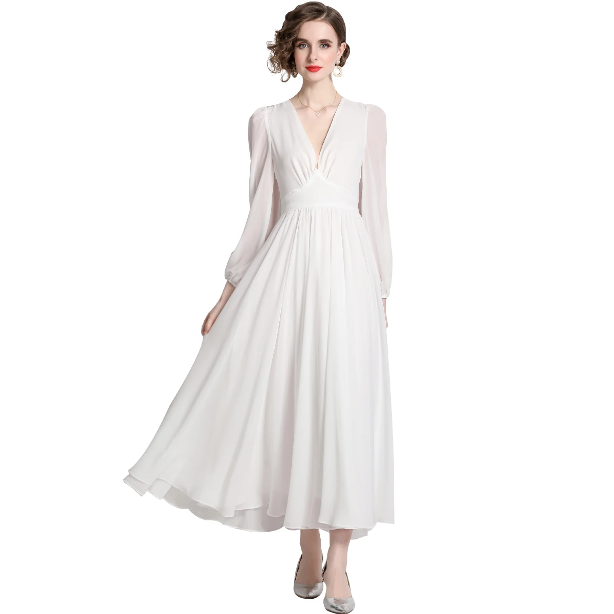 2023 Summer Dress V-neck Bishop Sleeve High Waist French Vintage Medium Length Cheap Women's Clothing And Free Shipping Offers
2023 Summer Dress V-neck Bishop Sleeve High Waist French Vintage Medium Length Cheap Women's Clothing And Free Shipping Offers