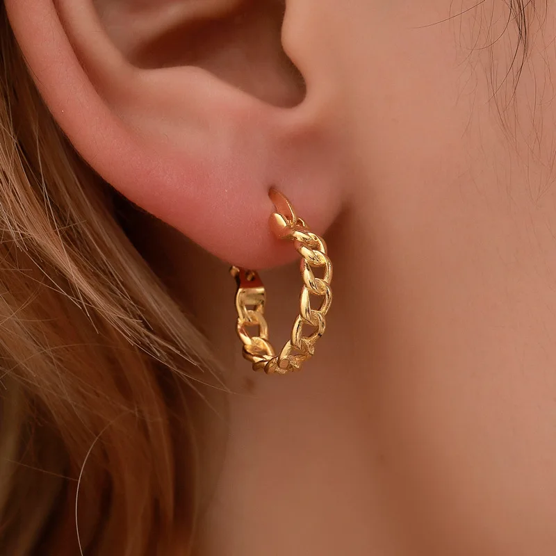 Fashion Stainless Steel Stud Earrings for Women Cuban Link Chain Gold Plated Dangle Earrings Rock Punk Christmas Jewelry Gift
Fashion Stainless Steel Stud Earrings for Women Cuban Link Chain Gold Plated Dangle Earrings Rock Punk Christmas Jewelry Gift