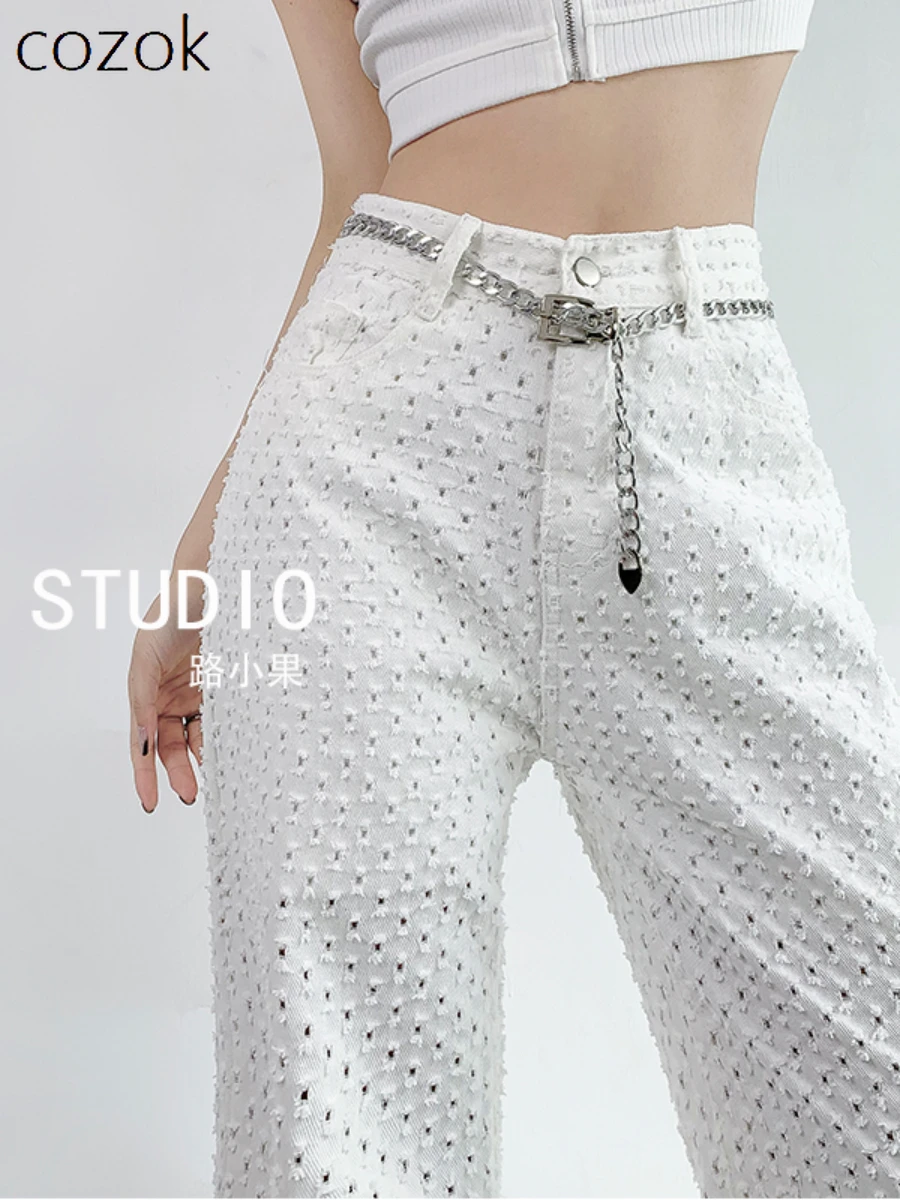 Fashion White Jeans Women 2023 Autumn Clothes New Hollow High Waist Wide Leg Pants Streetwear Ladies Baggy Straight Trousers
Fashion White Jeans Women 2023 Autumn Clothes New Hollow High Waist Wide Leg Pants Streetwear Ladies Baggy Straight Trousers