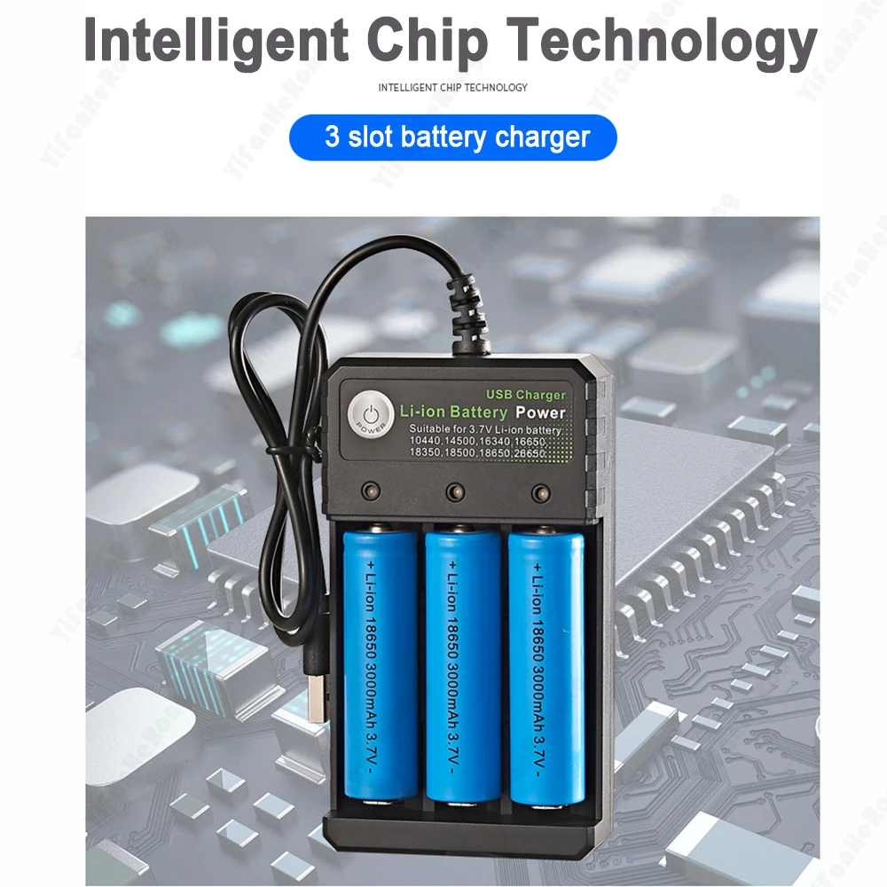 18650 3 Slot USB Battery Independent Charging for 10440、14500、16340、16650 Charging 4.2V Rechargeable Lithium Battery Charger
18650 3 Slot USB Battery Independent Charging for 10440、14500、16340、16650 Charging 4.2V Rechargeable Lithium Battery Charger