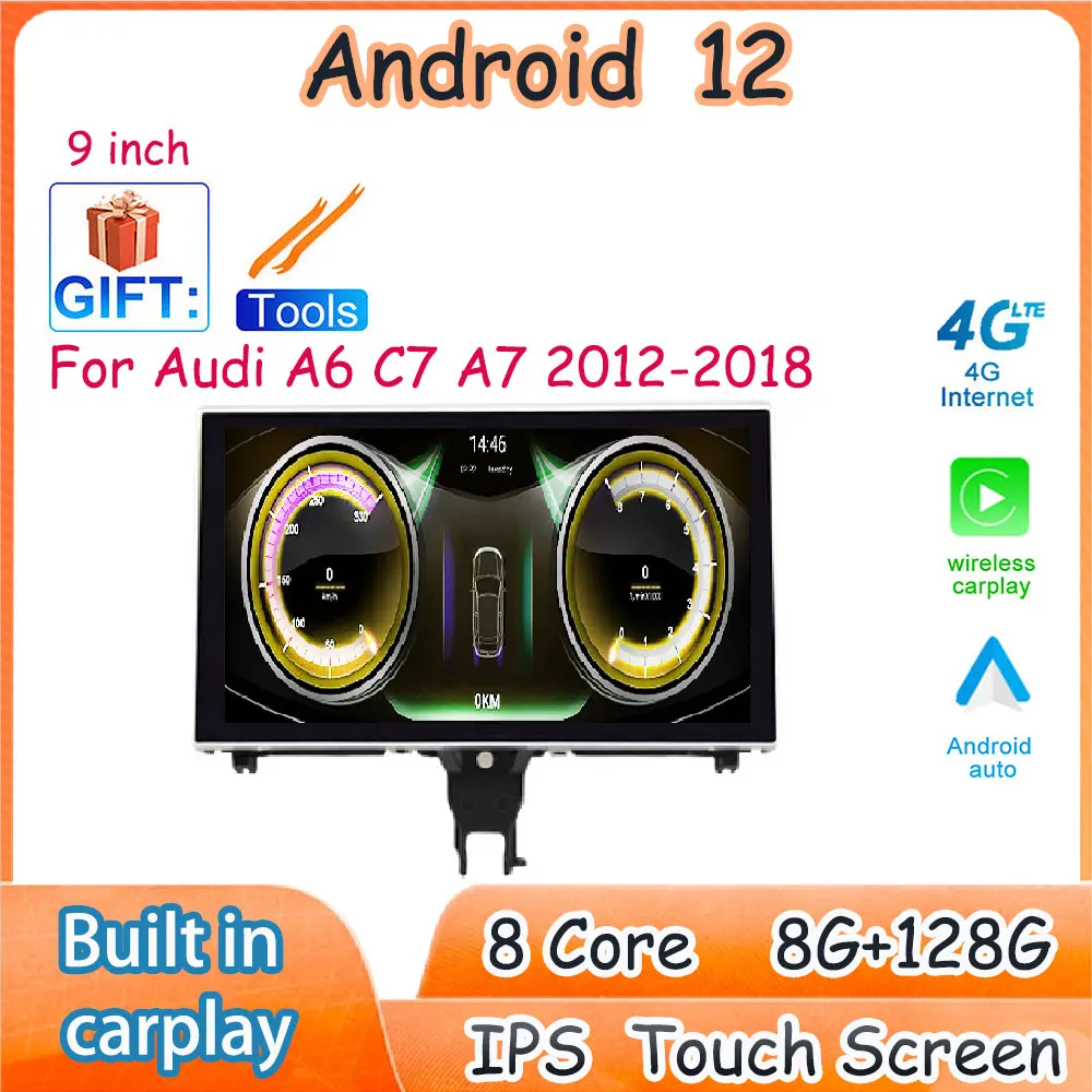 9 Inch For Audi A6 C7 A7 2012-2018 Android 12 Car Accessories 4G WIFI GPS IPS Screen Carplay Monitor Multimedia Radio Player
9 Inch For Audi A6 C7 A7 2012-2018 Android 12 Car Accessories 4G WIFI GPS IPS Screen Carplay Monitor Multimedia Radio Player