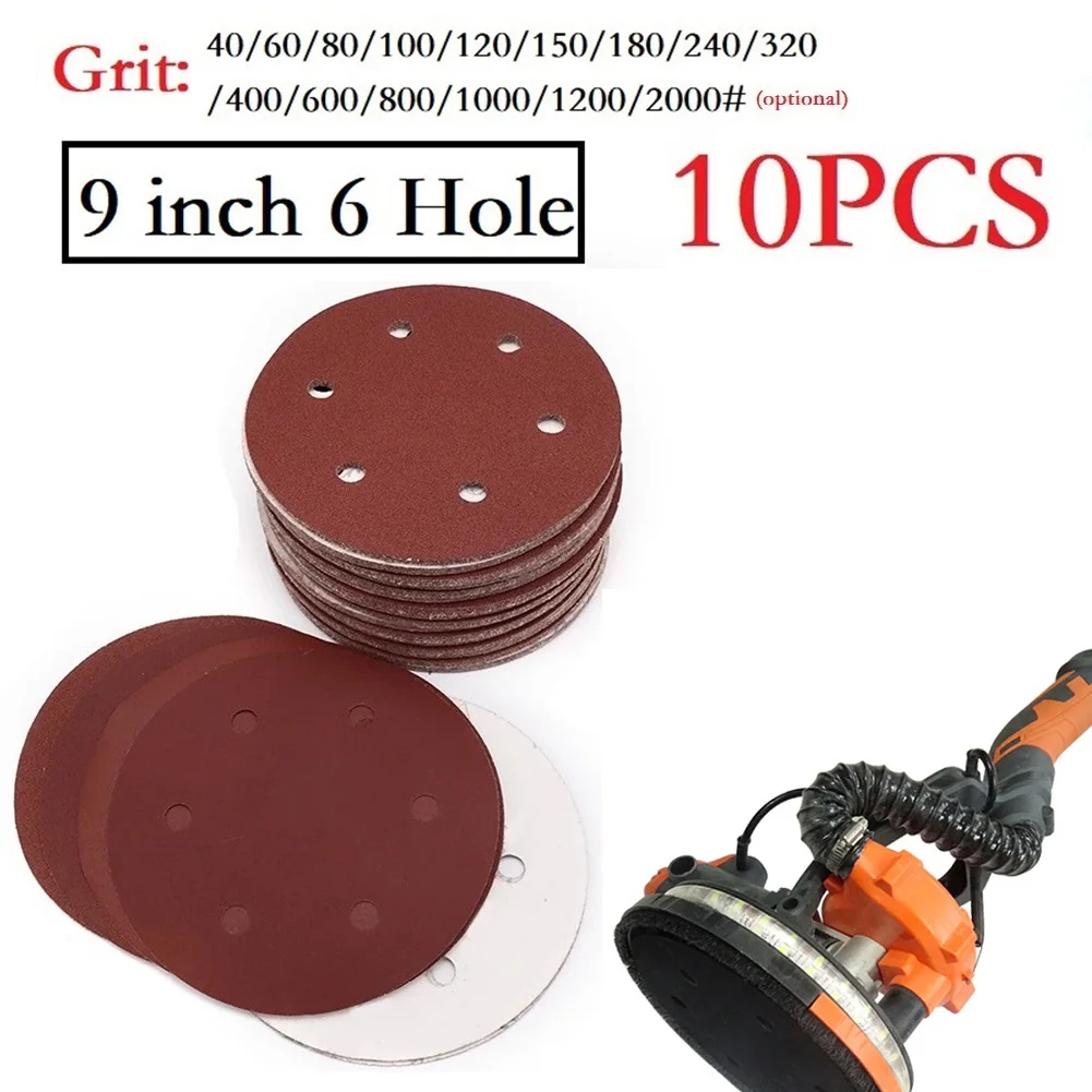 10pcs 9inch 6 Hole Round Sanding Paper 40-2000 Grit For Polishing Grinding Metal Wood Furniture Abrasive Tools Alumina SandPaper
10pcs 9inch 6 Hole Round Sanding Paper 40-2000 Grit For Polishing Grinding Metal Wood Furniture Abrasive Tools Alumina SandPaper