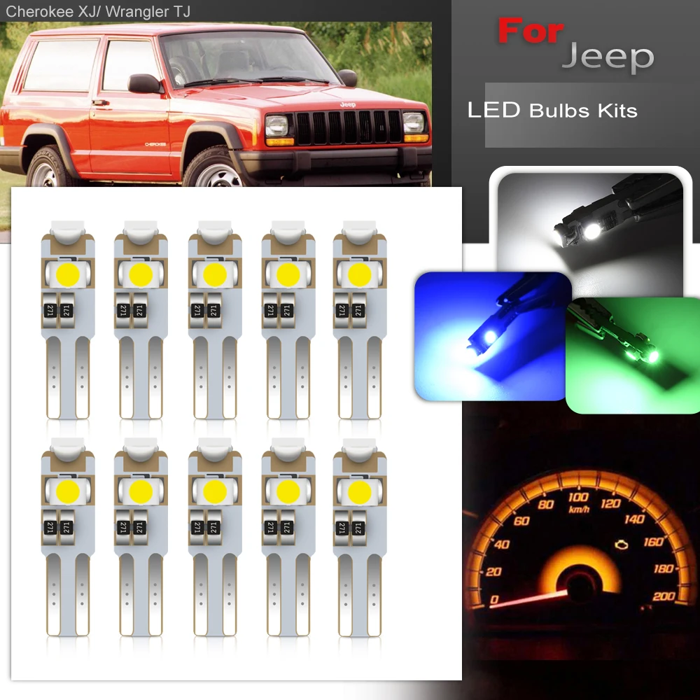 Для Jeep Cherokee XJ 1997-2001 Wrangler TJ 1997-2006 светодиодная приборная панель Speedo Tacho Oil Volt, лампы для часов, аксессуары для освещения
Для Jeep Cherokee XJ 1997-2001 Wrangler TJ 1997-2006 светодиодная приборная панель Speedo Tacho Oil Volt, лампы для часов, аксессуары для освещения