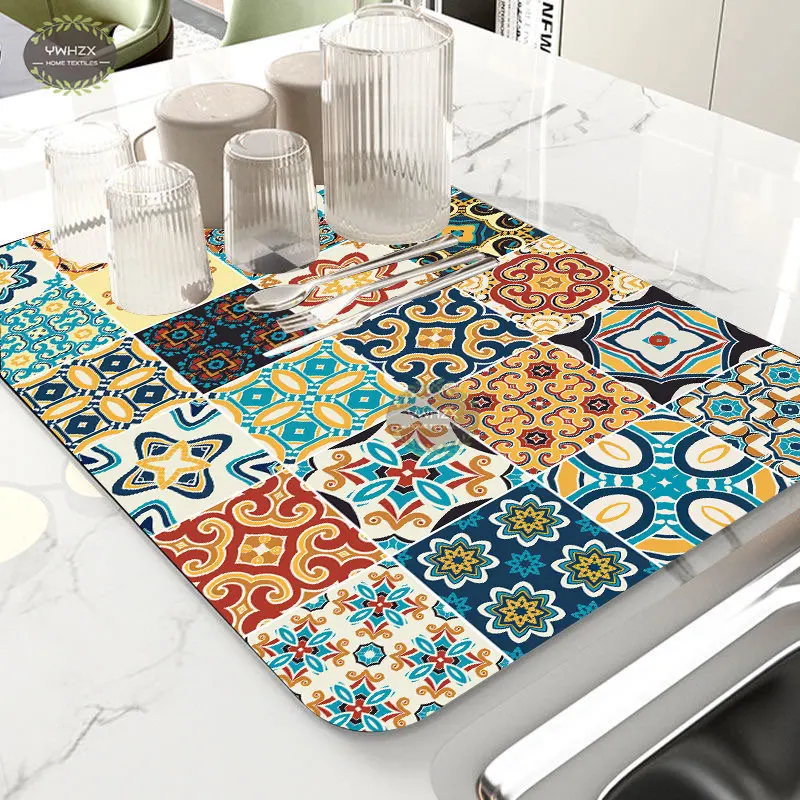 Vintage Moroccan Nation Dish Drying Mat Kitchen Super Absorbent Decor Drain Pad Bathroom Dining Room Tableware Non-Slip Placemat
Vintage Moroccan Nation Dish Drying Mat Kitchen Super Absorbent Decor Drain Pad Bathroom Dining Room Tableware Non-Slip Placemat