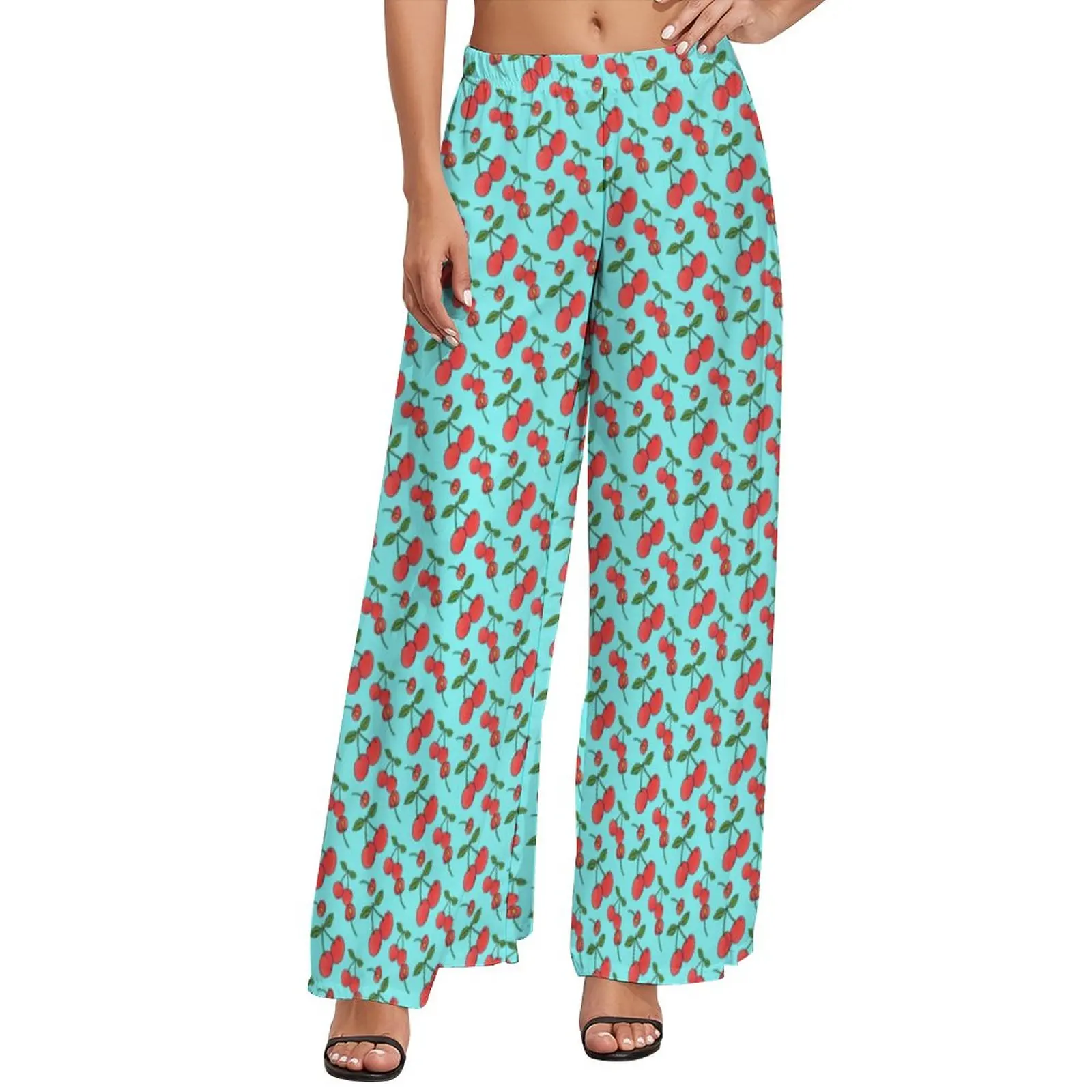 Retro Cherry Pants Vintage Fruit Print Street Wear Straight Wide Pants Elastic High Waist Kawaii Trousers Big Size 4XL 5XL 
Retro Cherry Pants Vintage Fruit Print Street Wear Straight Wide Pants Elastic High Waist Kawaii Trousers Big Size 4XL 5XL
