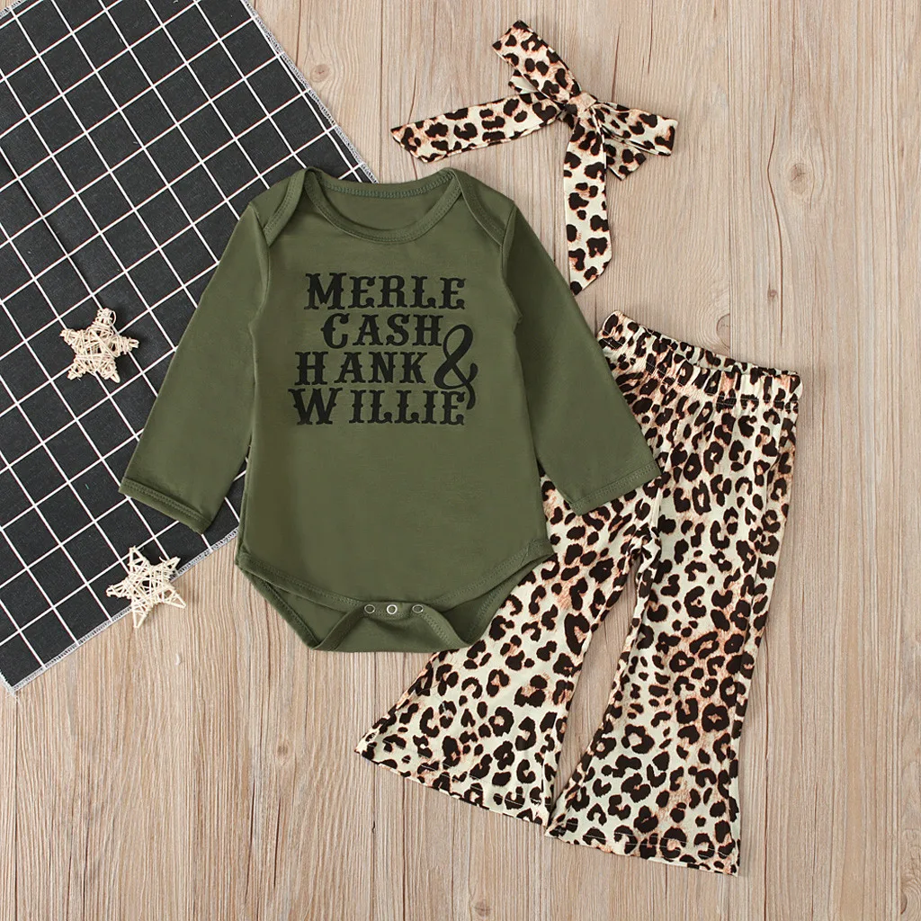 0-24M Newborn Baby Girl Clothes Set Fashion Leopard Pants Green Letter Print Tops Headband 3pcs Toddler Infant Clothing Outfits
0-24M Newborn Baby Girl Clothes Set Fashion Leopard Pants Green Letter Print Tops Headband 3pcs Toddler Infant Clothing Outfits