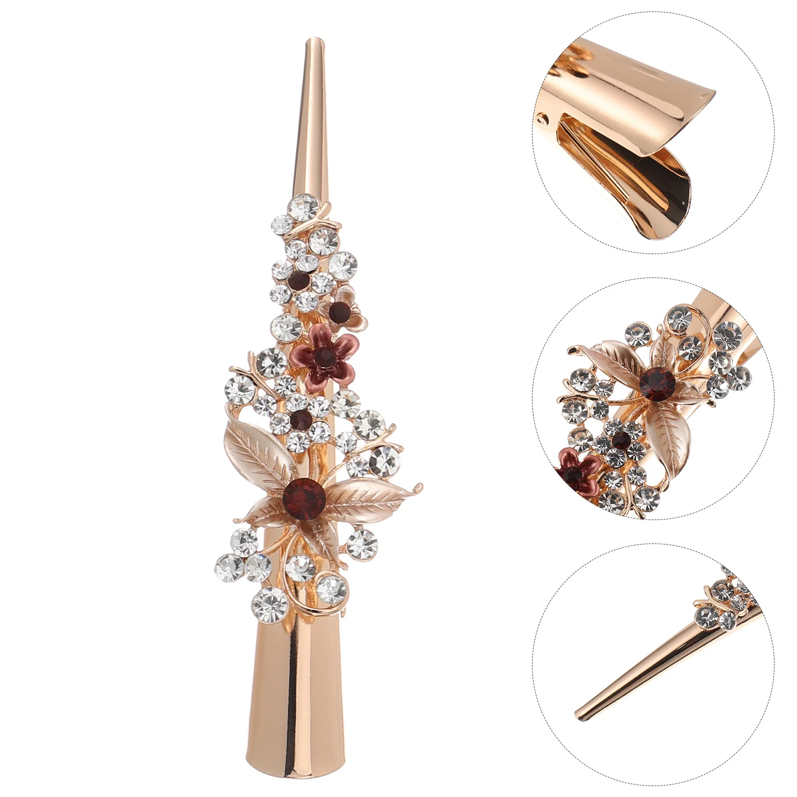 Clip Rhinestone Barrettes Women Floral Hairpin Headgear Fashion Bride Delicate Headdress Metal Accessory
Clip Rhinestone Barrettes Women Floral Hairpin Headgear Fashion Bride Delicate Headdress Metal Accessory