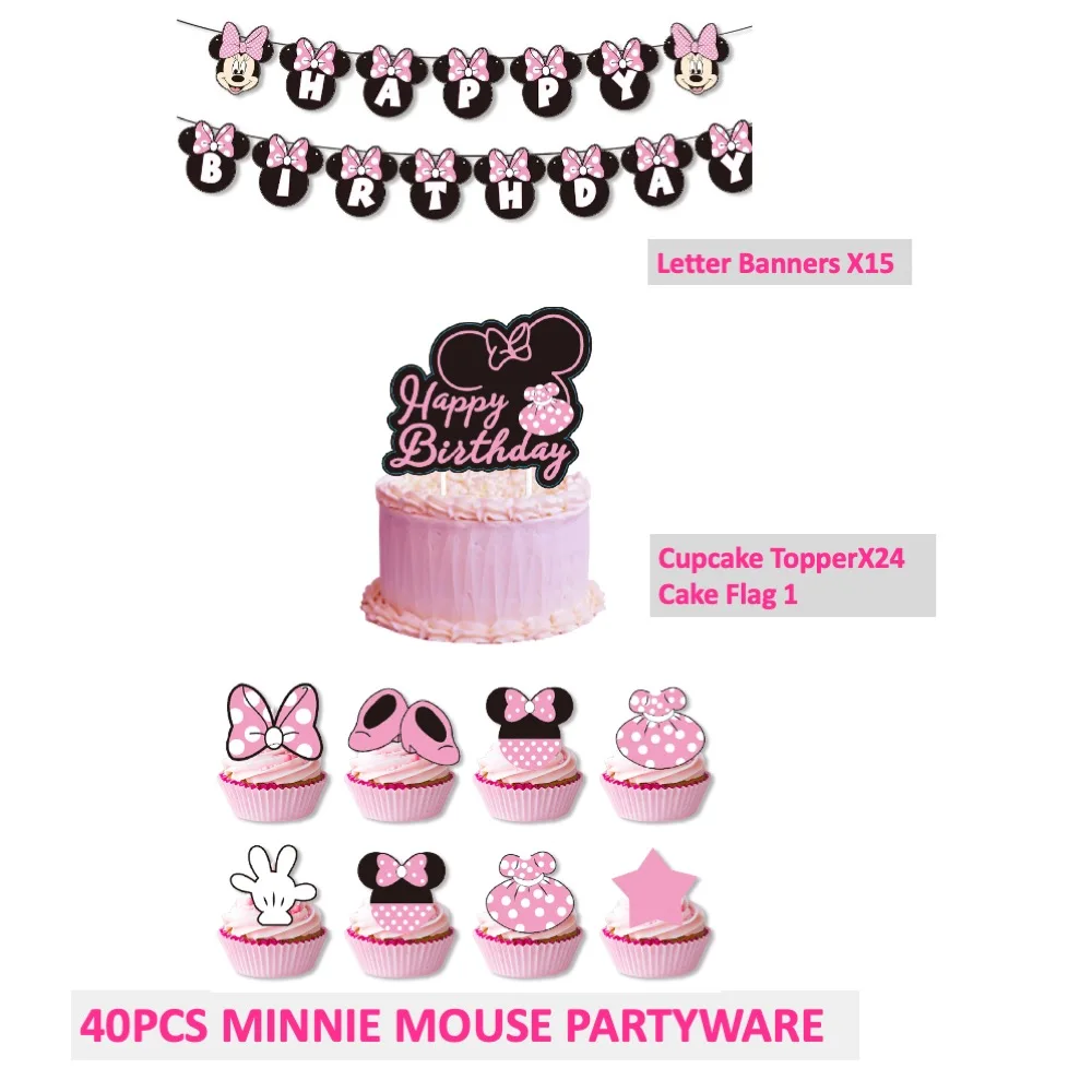 Minnie Mouse Themes 40pcs Decorations Disposable Banner TableCloth For School Home Baby Shower Wedding Birthday Anniversary
Minnie Mouse Themes 40pcs Decorations Disposable Banner TableCloth For School Home Baby Shower Wedding Birthday Anniversary