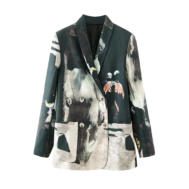 Women Fashion Tie dye Print Patchwork Blazer Coat Vintage Long Sleeve Pockets Female Outerwear Chic Veste Femme
Women Fashion Tie dye Print Patchwork Blazer Coat Vintage Long Sleeve Pockets Female Outerwear Chic Veste Femme