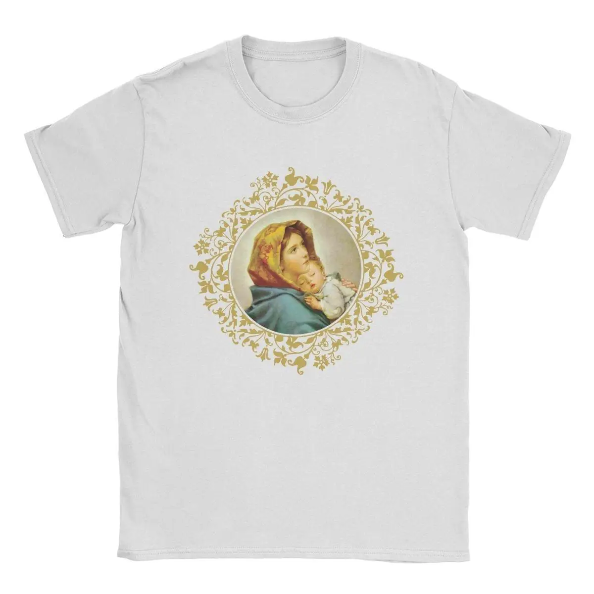 Vintage Virgin Mary With Jesus Child T-Shirts for Men Crew Neck Cotton T Shirts Catholic Short Sleeve Tees Gift Idea Clothes
Vintage Virgin Mary With Jesus Child T-Shirts for Men Crew Neck Cotton T Shirts Catholic Short Sleeve Tees Gift Idea Clothes