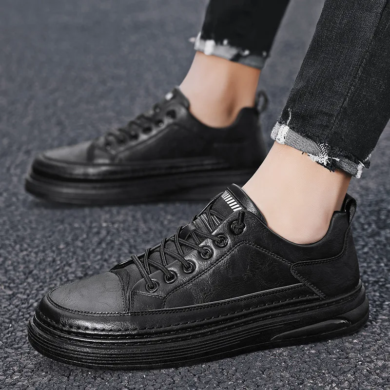 Hard-Wearing New Leather Panel Shoes Low Top Trendy Shoes Spring/Autumn Men's Casual Shoes Pure Black Work Shoes S12530-S12542
Hard-Wearing New Leather Panel Shoes Low Top Trendy Shoes Spring/Autumn Men's Casual Shoes Pure Black Work Shoes S12530-S12542