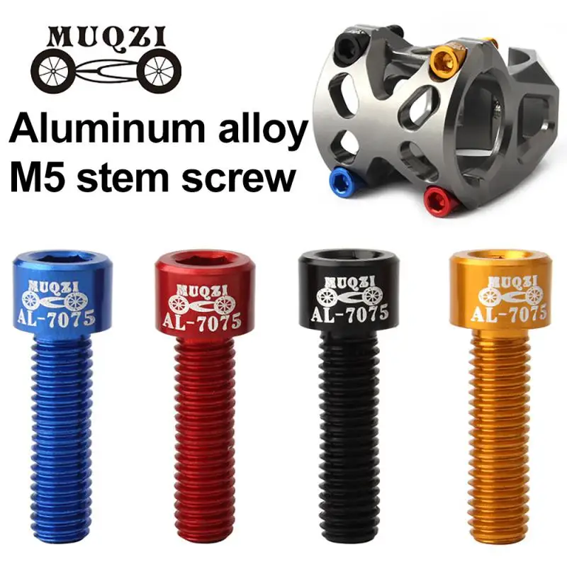 MUQZI 4Pcs Bicycle MTB bike Handlebar Stem Screw M5*17mm Aluminum Alloy Road bike Fixed Gear Stem Riser Bolts Bike Parts
MUQZI 4Pcs Bicycle MTB bike Handlebar Stem Screw M5*17mm Aluminum Alloy Road bike Fixed Gear Stem Riser Bolts Bike Parts