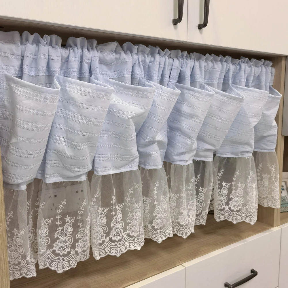 Summer Short Pockets Curtain Height 50cm Korean Style Lace Kitchen Door Cabinet Storage Multi-functional Window Drapes Decor
Summer Short Pockets Curtain Height 50cm Korean Style Lace Kitchen Door Cabinet Storage Multi-functional Window Drapes Decor