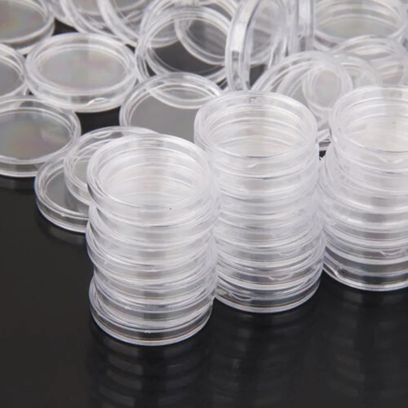 100Pcs 33mm Plastics Transparent Round Coin Capsules Container For Copper Silver Commemorative And Gold Coins Home Storage Case
100Pcs 33mm Plastics Transparent Round Coin Capsules Container For Copper Silver Commemorative And Gold Coins Home Storage Case
