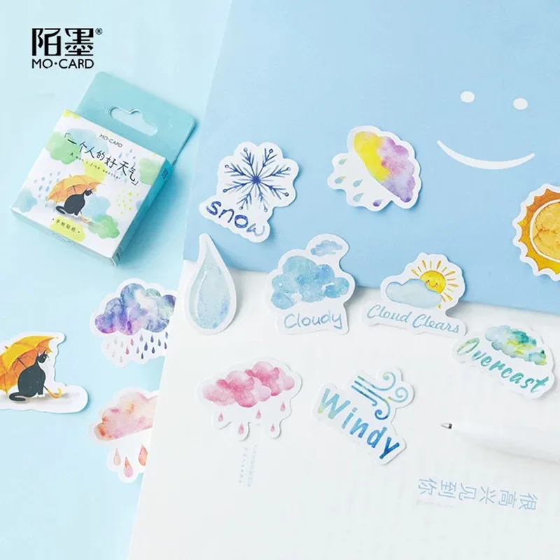 45pcs/pack Lovely Weather Decorative Adhesive Sticker Tape Kids Diy Craft Scrapbooking Sticker Set For Diary, Album
45pcs/pack Lovely Weather Decorative Adhesive Sticker Tape Kids Diy Craft Scrapbooking Sticker Set For Diary, Album