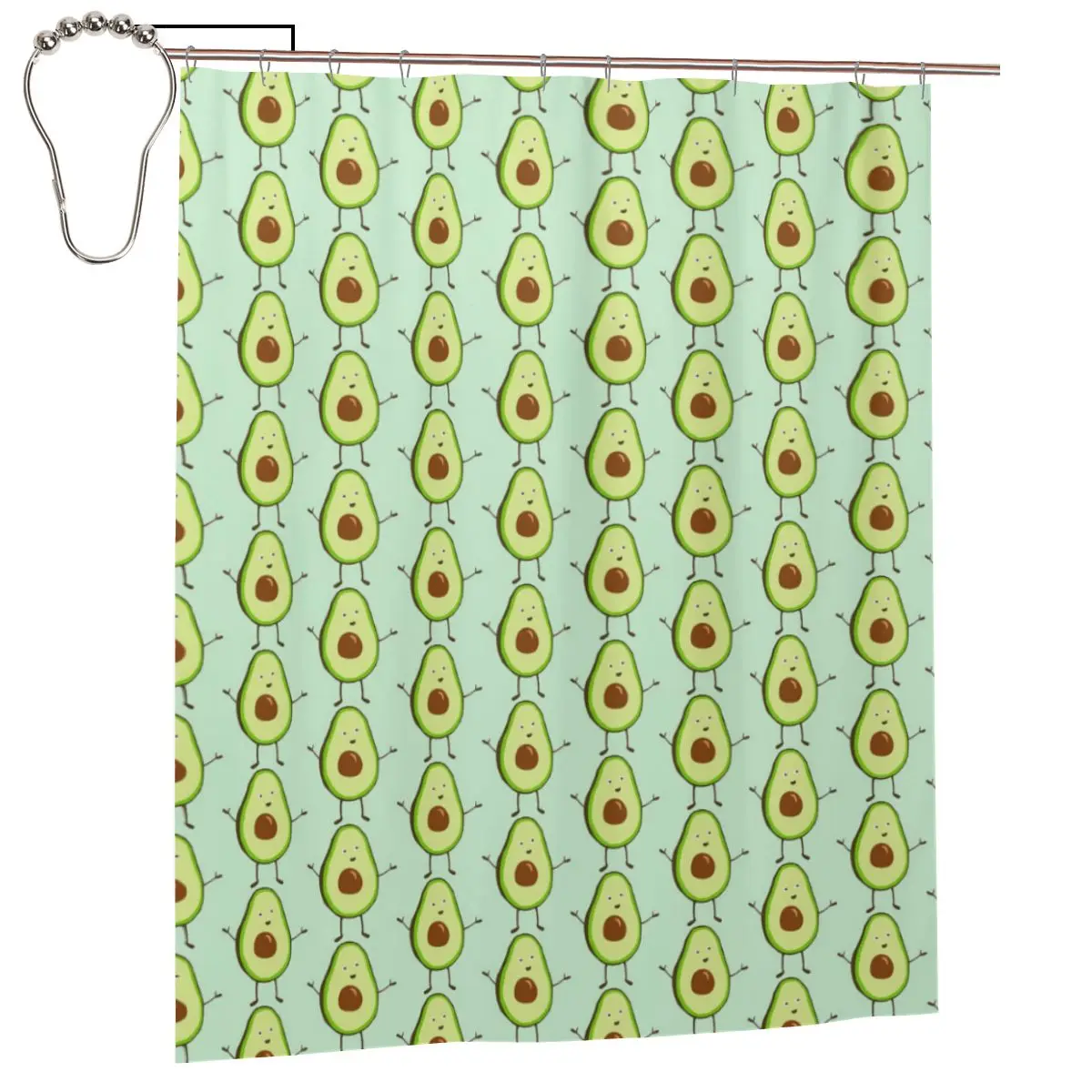 

Cute Fruits Pattern Shower Curtain for Bathroon Personalized Funny Bath Curtain Set with Iron Hooks Home Decor Gift 60x72in