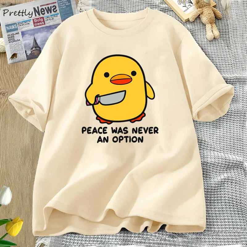 Peace Was Never An Option Tshirt Funny Goose Graphic T Shirts Summer Cotton Short Sleeve Tops Women Tee Shirt Oversize
Peace Was Never An Option Tshirt Funny Goose Graphic T Shirts Summer Cotton Short Sleeve Tops Women Tee Shirt Oversize