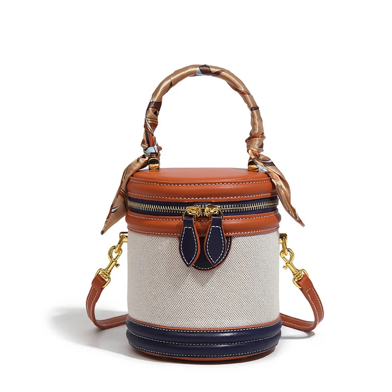 Mini Retro Bucket Bag New Temperament Canvas Shoulder Bag Vintage Handbag Silk Scarf Fashion Cylinder Messenger Bag
Mini Retro Bucket Bag New Temperament Canvas Shoulder Bag Vintage Handbag Silk Scarf Fashion Cylinder Messenger Bag
