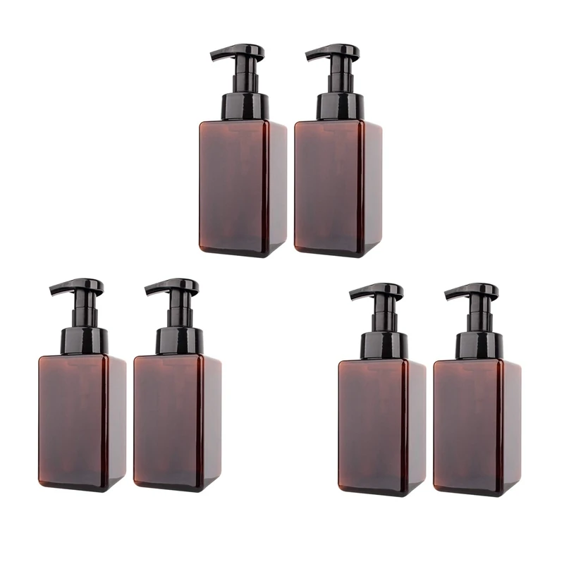 6 Pack Foaming Soap Dispenser 15Oz Refillable Foam Liquid Hand Soap Empty Plastic Pump Bottle Container - Brown 450Ml
6 Pack Foaming Soap Dispenser 15Oz Refillable Foam Liquid Hand Soap Empty Plastic Pump Bottle Container - Brown 450Ml
