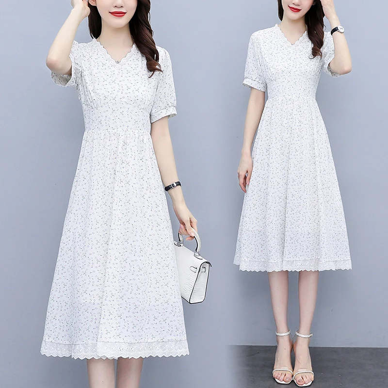 Женское летнее платье с V-образным вырезом и коротким рукавом
Женское летнее платье с V-образным вырезом и коротким рукавом
